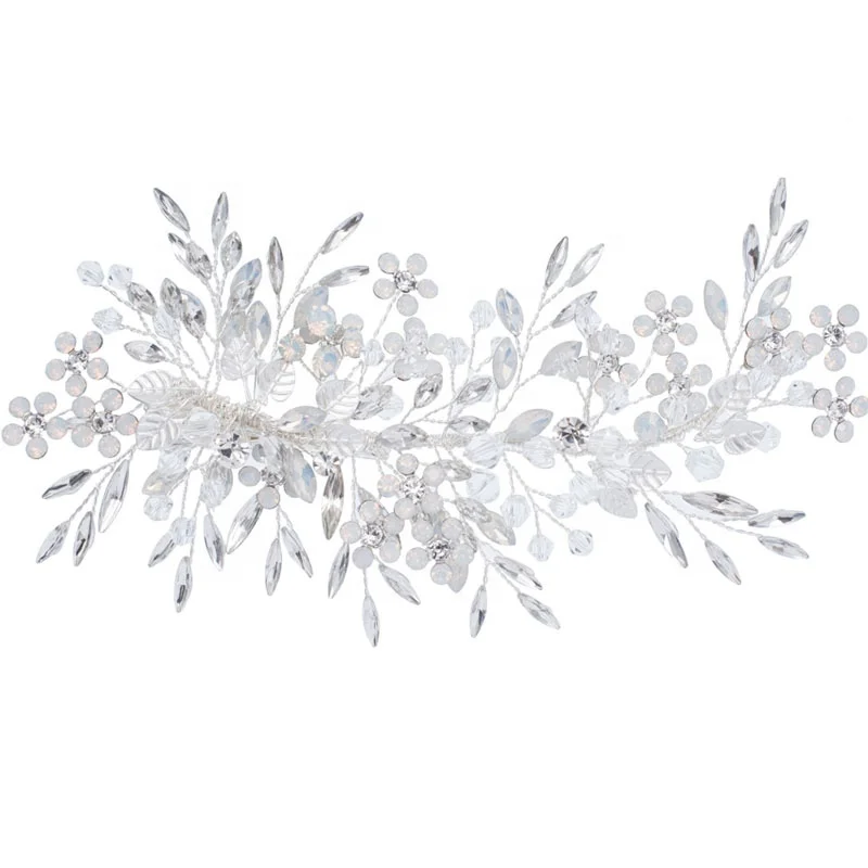 Роскошные свадебные аксессуары со стразами головной убор ручной работы Металлические Листья Свадебные Заколки для невесты для женщин