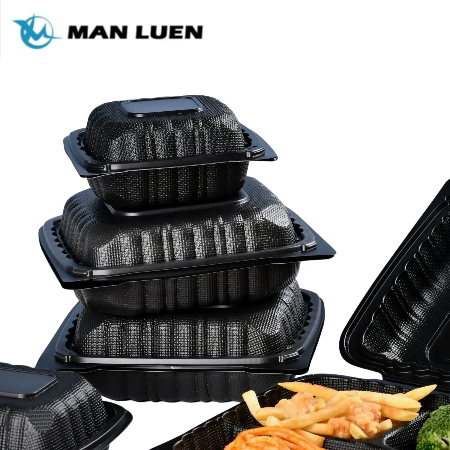 Reusable PP Clamshell Microwavable Sandwich RIce Food Takeaway Hinged Container