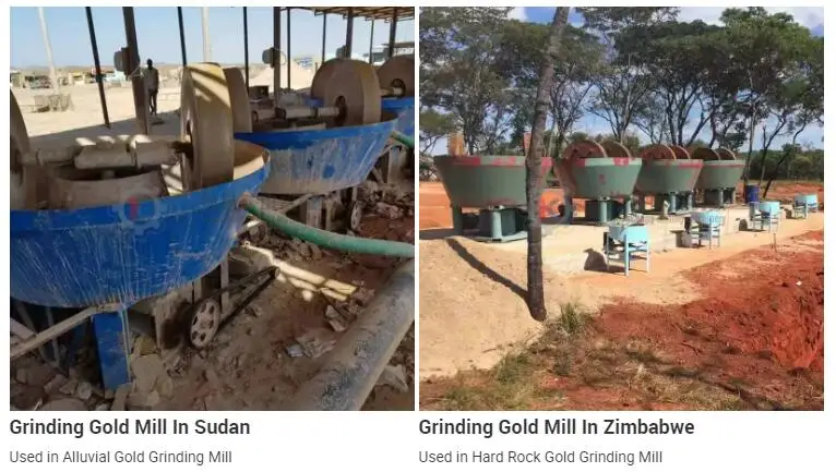 Hot Selling Africa Zimbabwe  Double Wheels Gold Grinding Machine 1200 model Gold Wet Pan Mill
