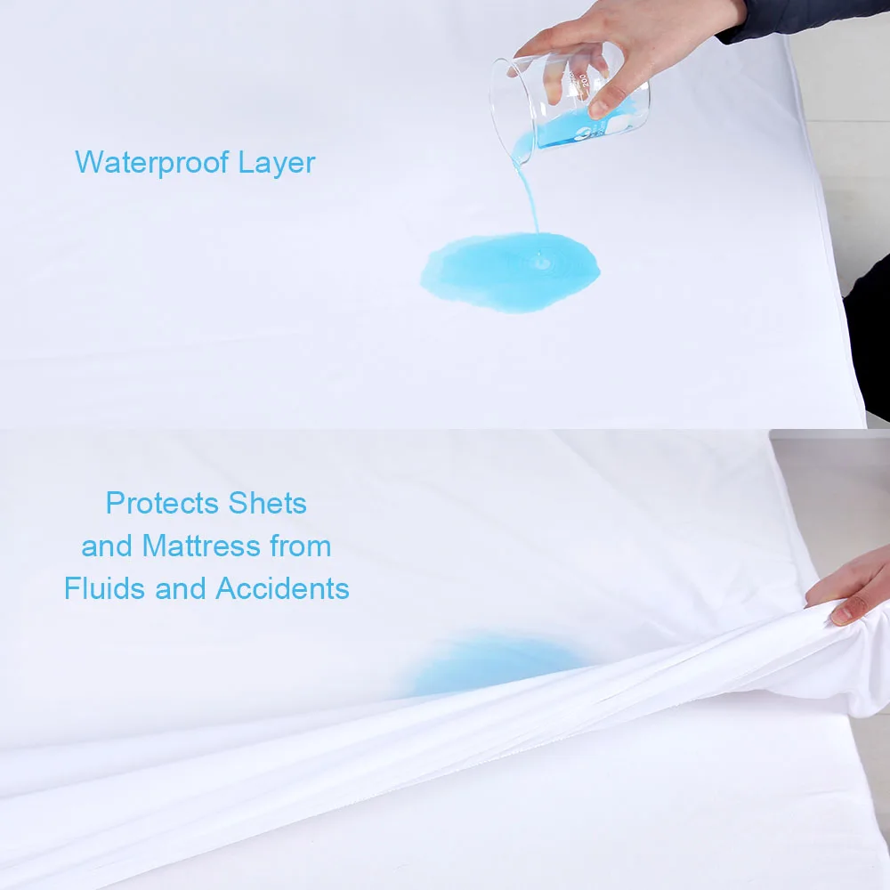 cheaper soft 100% polyester knitting Breathable waterproof mattress protector fitted sheet