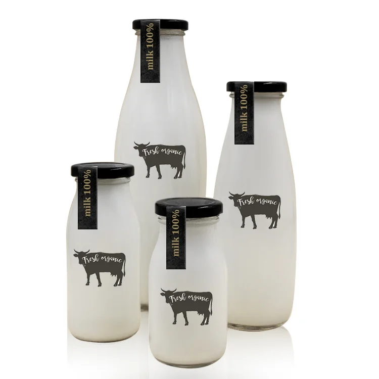 Empty Round 500ml Glass Milk Bottle with Twist off Lid