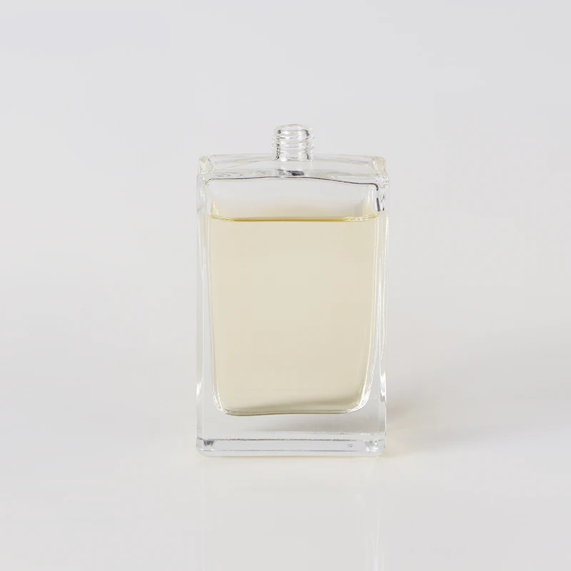 Empty 30 ml 50 ml 100 ml transparent flat square shape spray glass perfume bottle