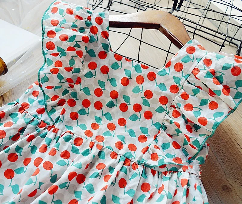 Foreign Trade Wholesale Children Girls Summer New Children Girl Floral Short Sleeve Cute Dress