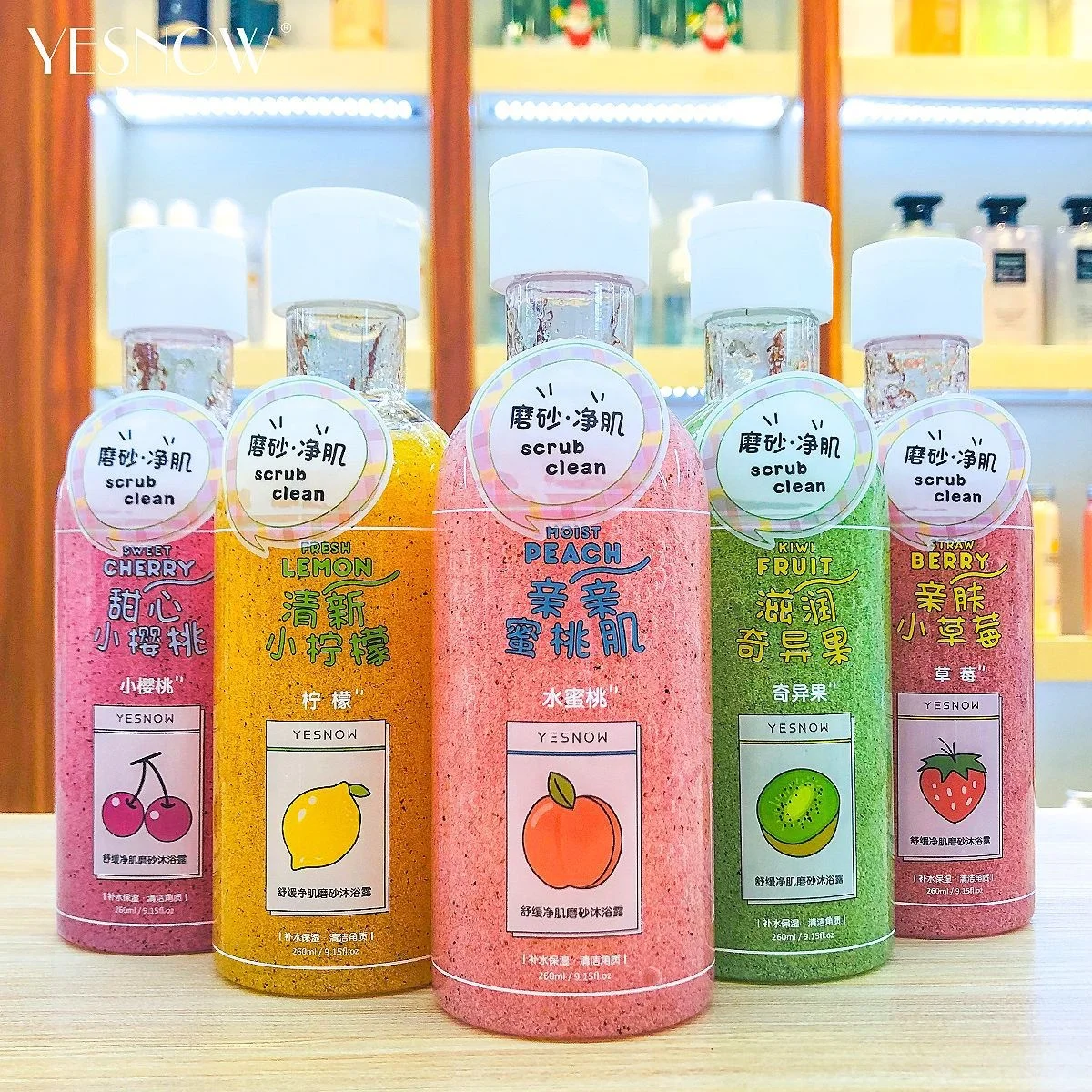 YESNOW Natural Fruity Exfoliating Shower Gel Moisturizing Gentle Particles Scrub