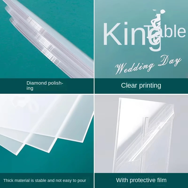 Custom DIY Wedding Table Number Plate Transparent Acrylic Card for Party Banquet Seat Display