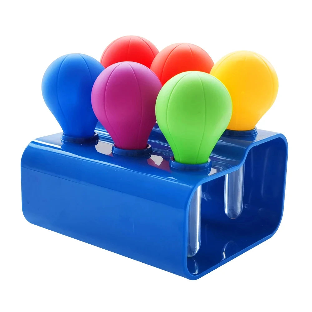 Exploration of Scientific Experiments in Kindergarten: Six Color Test Tube Dropper with Test Tube Dropper Combination Frame