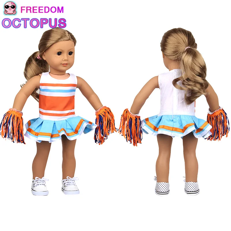Newest Arrival 18 Inch American Doll Girl Cheerleaders Dress Fashion Doll Cheeringleading Dress