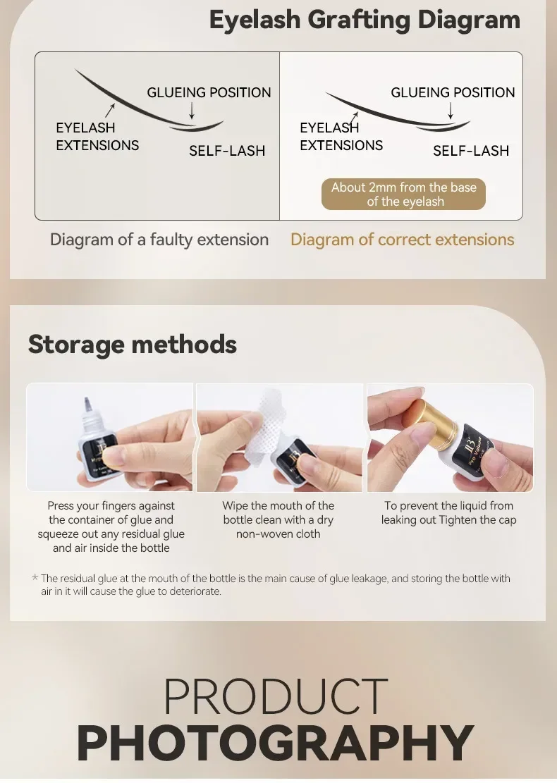 IB(ibeauty) lash extension glue Pro Volume 5ml Lash extension adhesive 1 Seconds 7 weeks Adhesive Glue