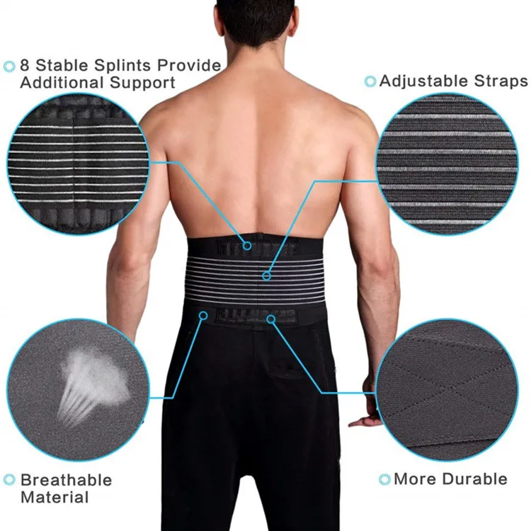 Lower Back Brace Support Belt  Lumbar Protects Relieves Back Pain With Dual Adjustable Straps Breathable Mesh