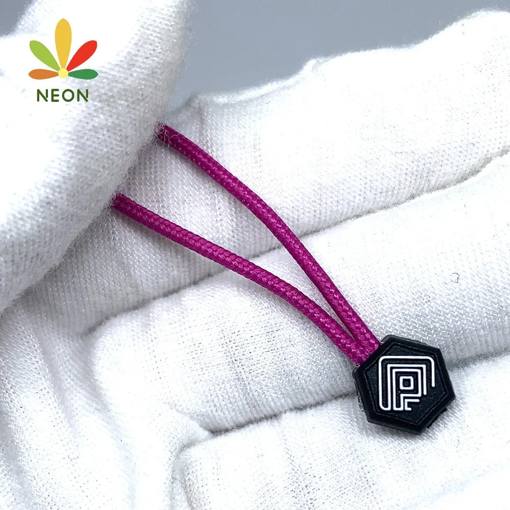 Custom Elastic Cord Rubber Zipper Pull Made Design Color Plastic Elastic String Zipper Puller for Sport Garment Bag