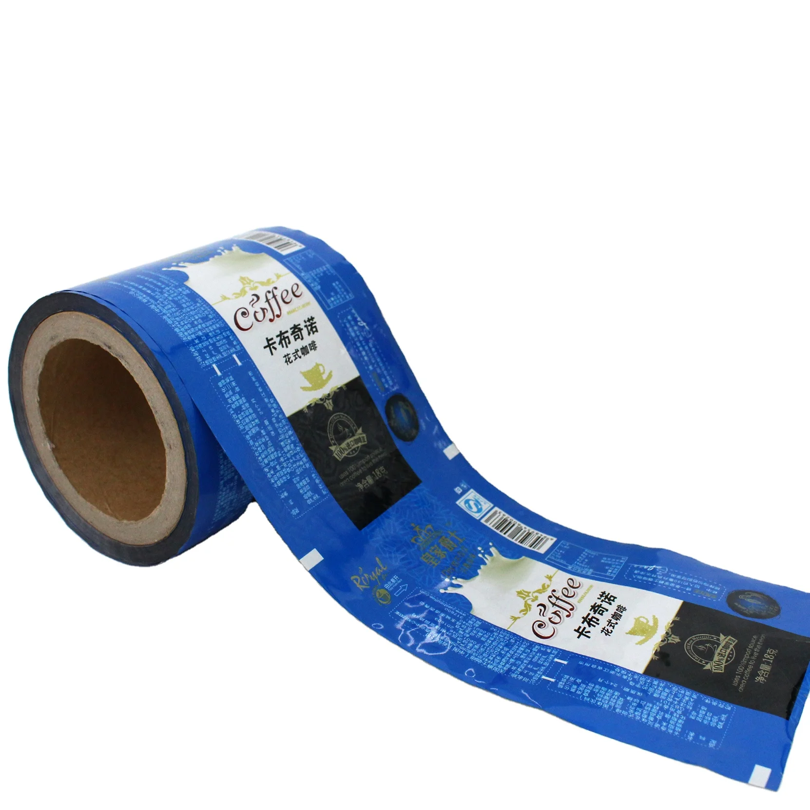 Custom Plastic Aluminum Foil Laminated Instant Matcha Tea Powder Stick Wrapper Automatic Sachet Packaging Roll Film