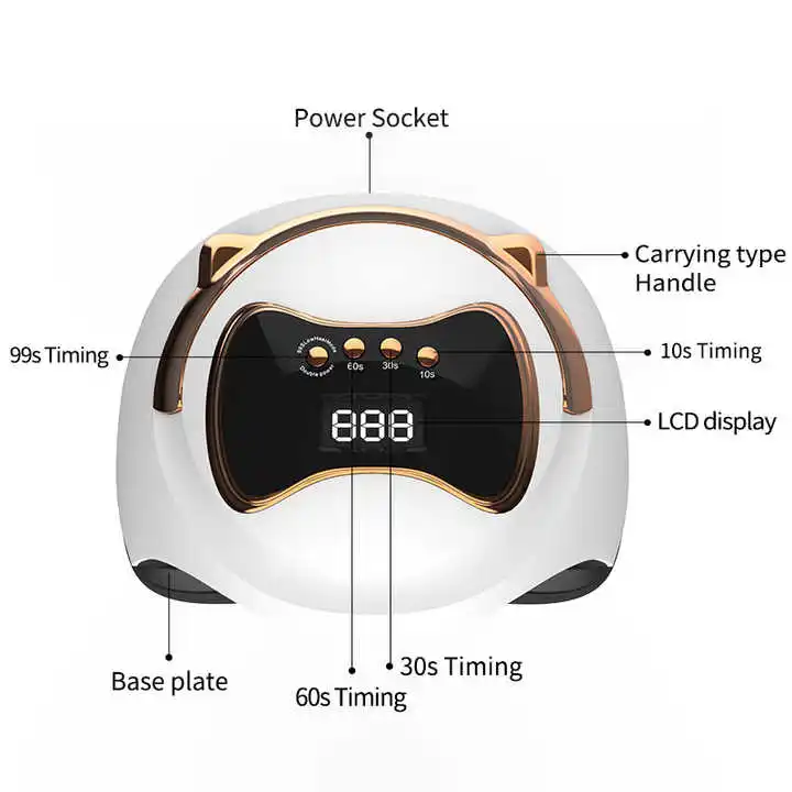 120W Raccoon Manicure Light Therapy Machine Portable Nail Polish Glue Curing Instrument Uv Light Led Baking Light