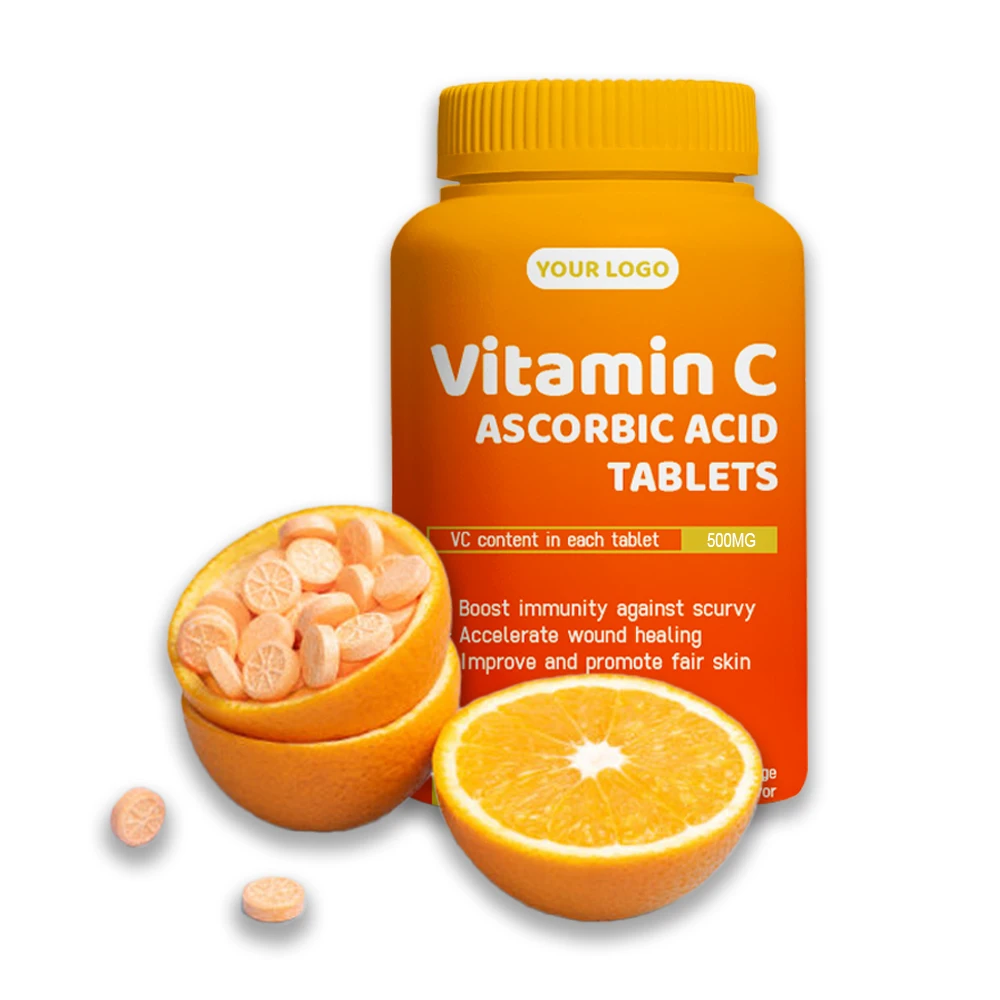 OEM Customized Improve Immunity Nutritional Supplement Skin Whitening Collagen 1000mg Ascorbic Acid Vitamin C Chewable Tablets