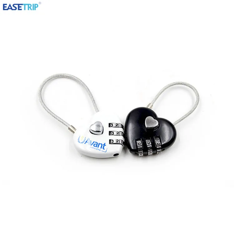 Best Travel Backpack Cable Metal Cord Password Padlock Luggage Bag Heart Shape Love Lock
