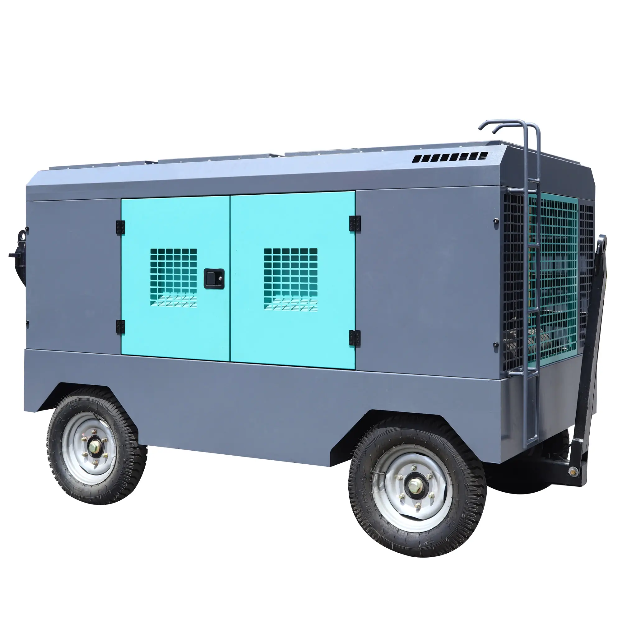 Trailer Mounted Mobile Rotary Screw Type Diesel Powered Air Compressor Air Cooled Portable Direct Drive Non-road III Smartgen