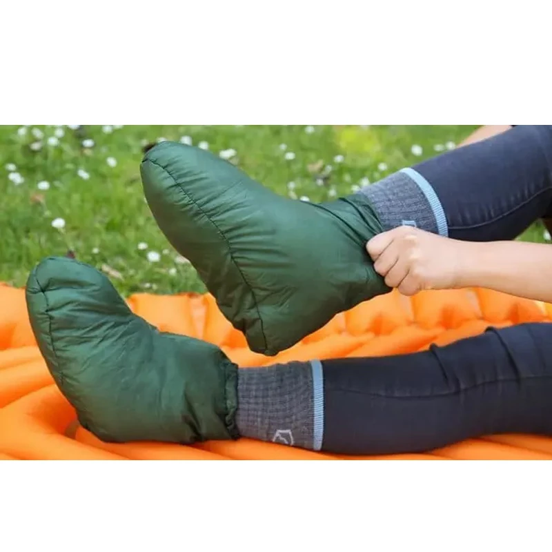 Ultralight Indoor Warm Duck Down Feather Filled Boots Unisex Winter Camping Sleeping Use Slippers Boots
