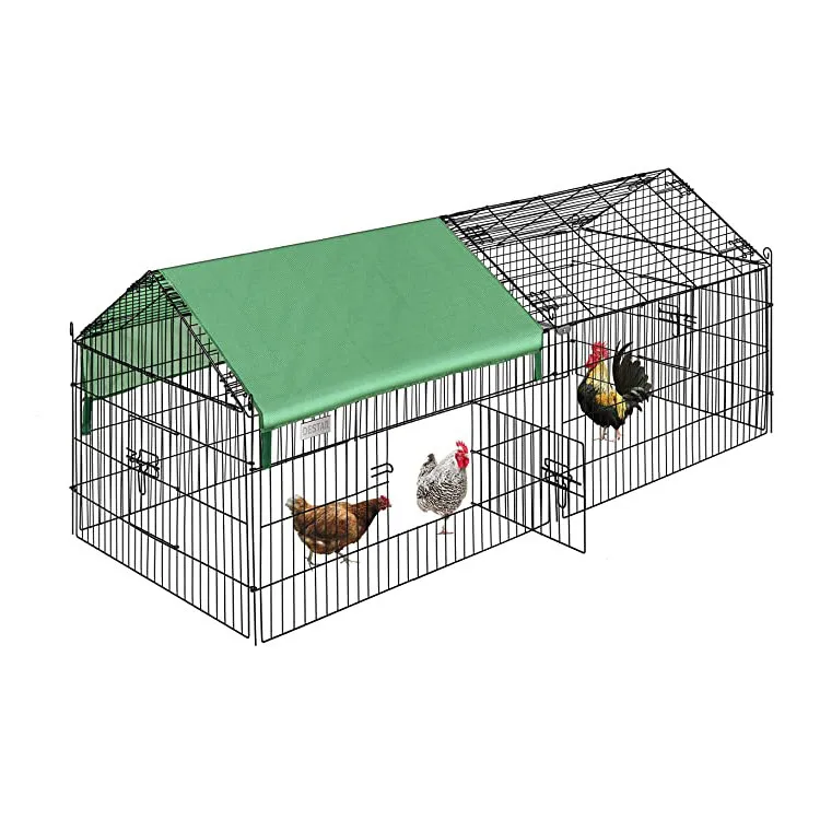 Metal pet rabbit chicken cage black rabbit house pens crate rabbit cage enclosure