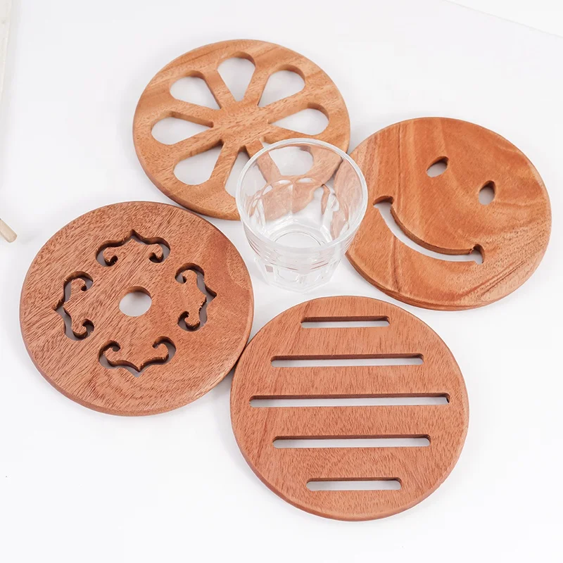 Оптовая продажа, пользовательские аксессуары для украшения кухни, Классический теплоизоляционный коврик для обеденного стола, Натуральная пробка, деревянные круглые подставки