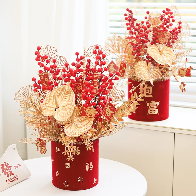 JAYWOOD Hot Quality Plastic New Year bucket Decorative bucket ornament