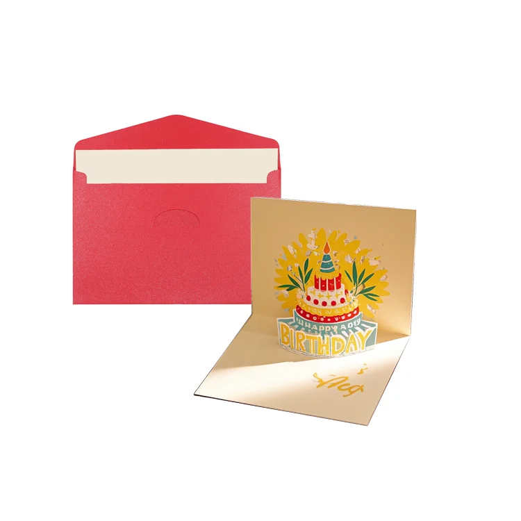 Wholesale custom size color design Funny Birthday Cards happy birthday cards with envelopes