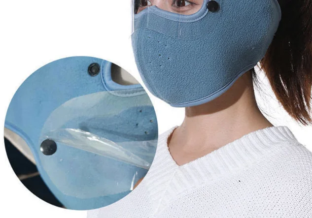 Winter Warm Thickened Fleece Mask: Outdoor Cycling, Windproof, Cold Protection, Solid Color Design, Keeps Face Warm  Comfortable