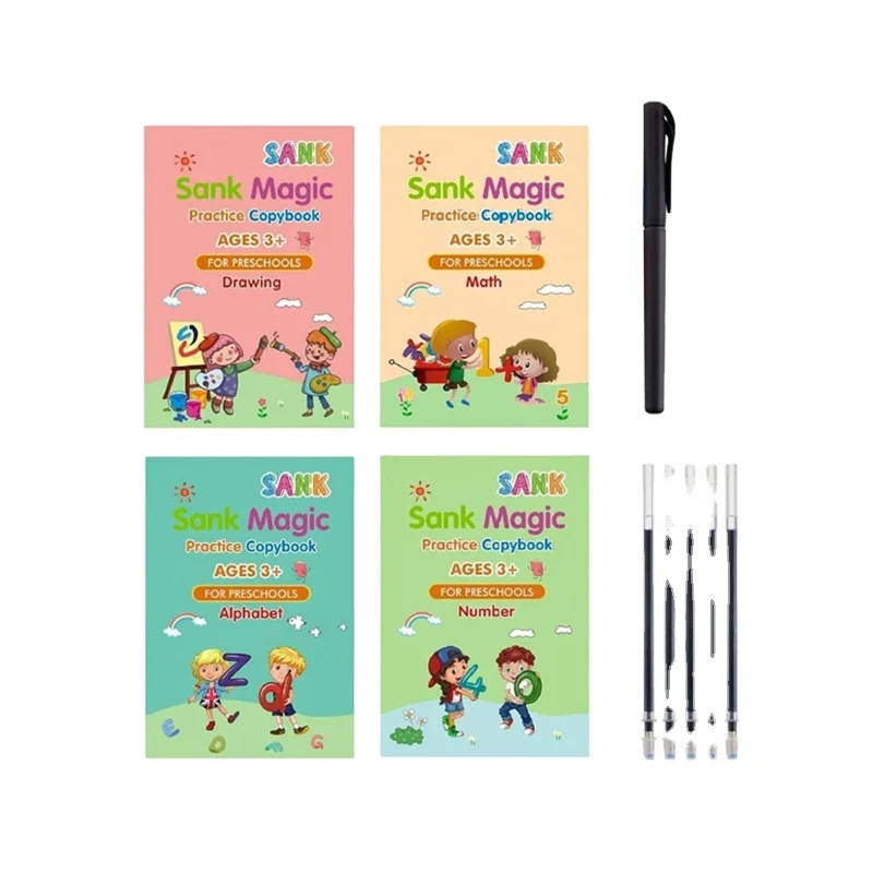 
Wholesale Educational Learning Copybook Set Calligraphy Practice Handwriting Books Magic Reusable Workbook for Kids  (1600234364933)