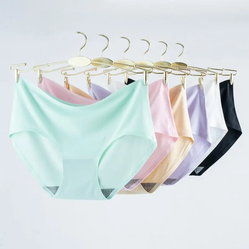 2022 Hot Sale Summer Solid Color  Breathable Soft Comfortable  Ice Silk Underwear Boxer womens Briefs