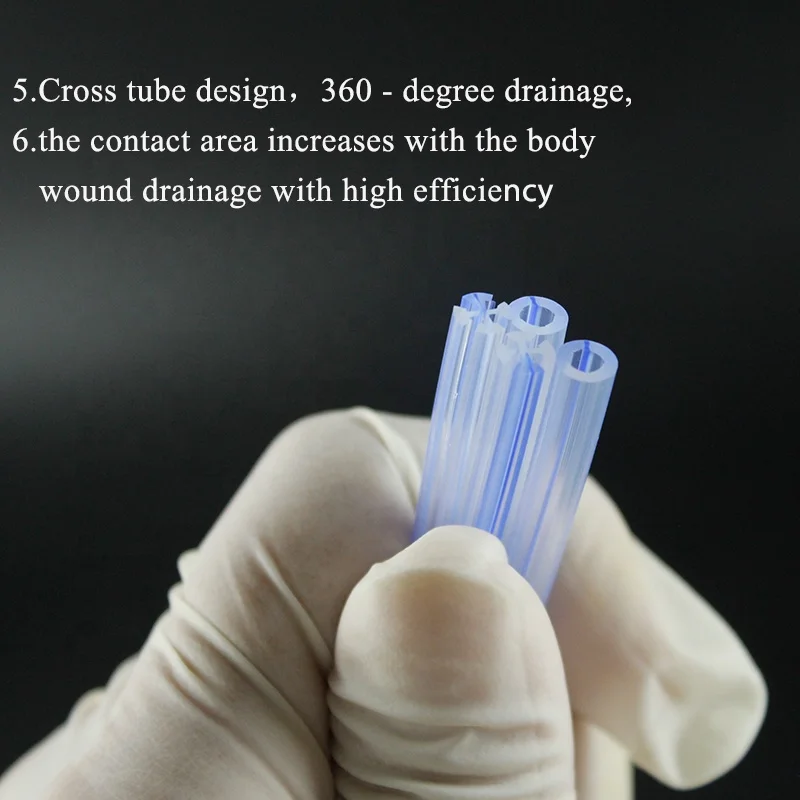 Silicone tube blue x-ray imaging line silicone tube for drainage device Cross drainage silicone tube