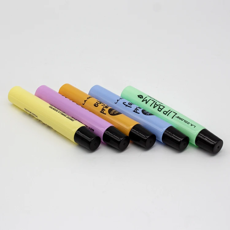 D16 mm plastic soft tube with brush applicator for lip gloss