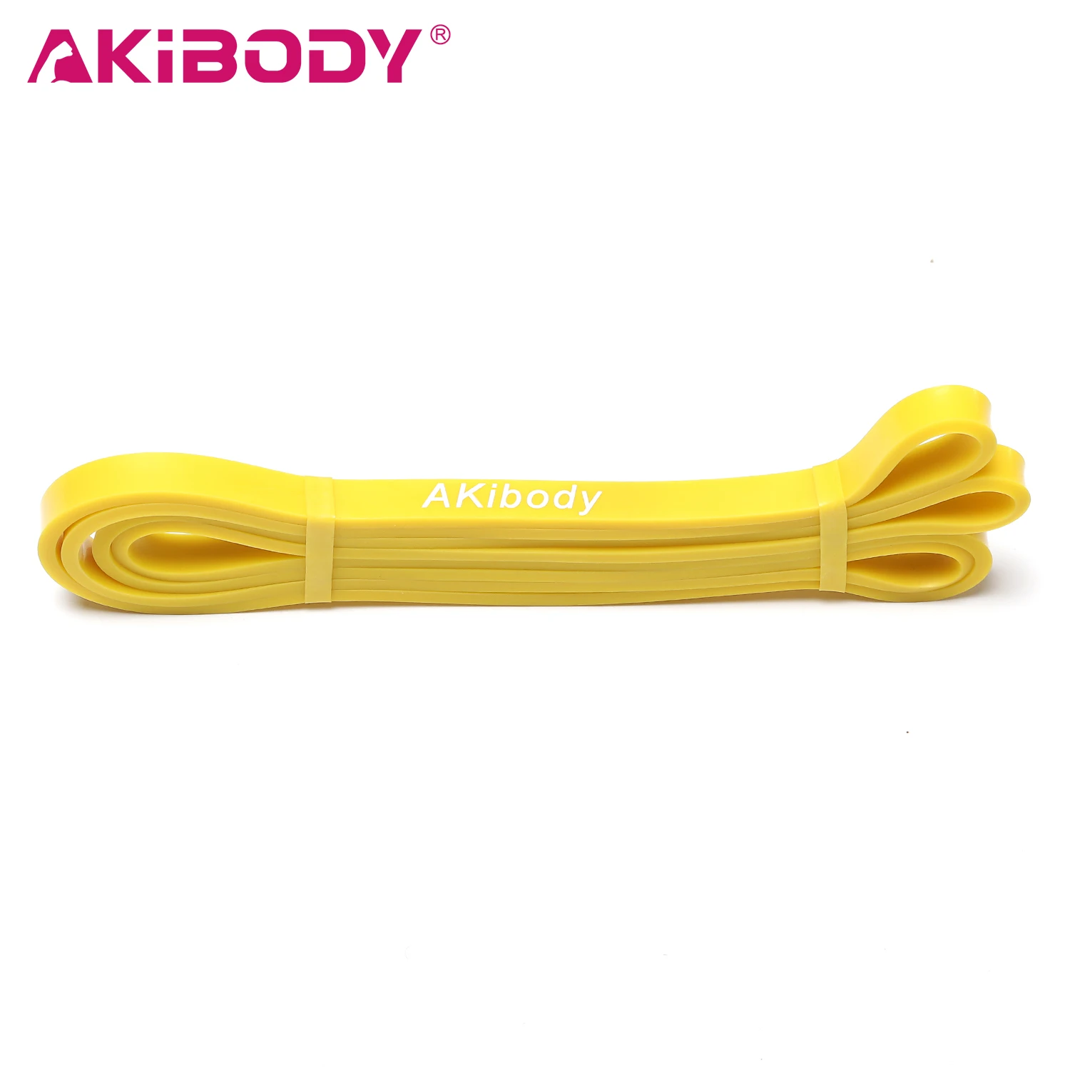 
2080mm Eco-friendly natural Latex yellow rubber resistance exercise band for training muscle and body fitness 