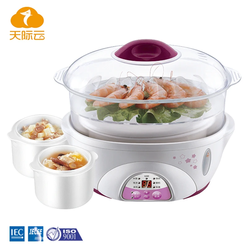 
Electric Multi-functional 1.6L Ceramic slow cooker steamer slow cooker for home kitchen 