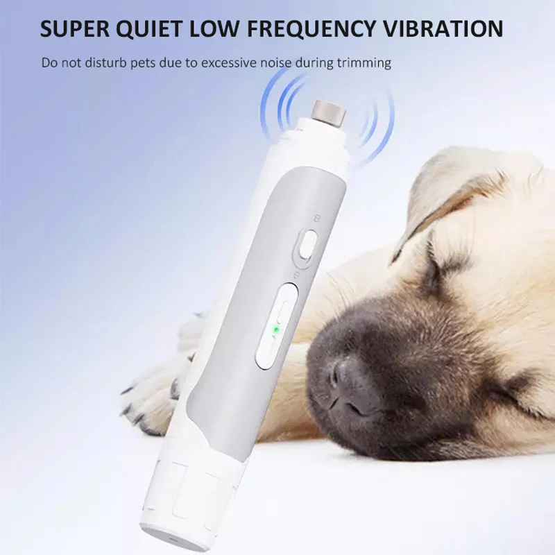 USB Charging Pet Quiet Cat Paws Nail Grooming Trimmer Tool 2 in 1 Nail Clippers Dog Nail Grinder Rechargeable