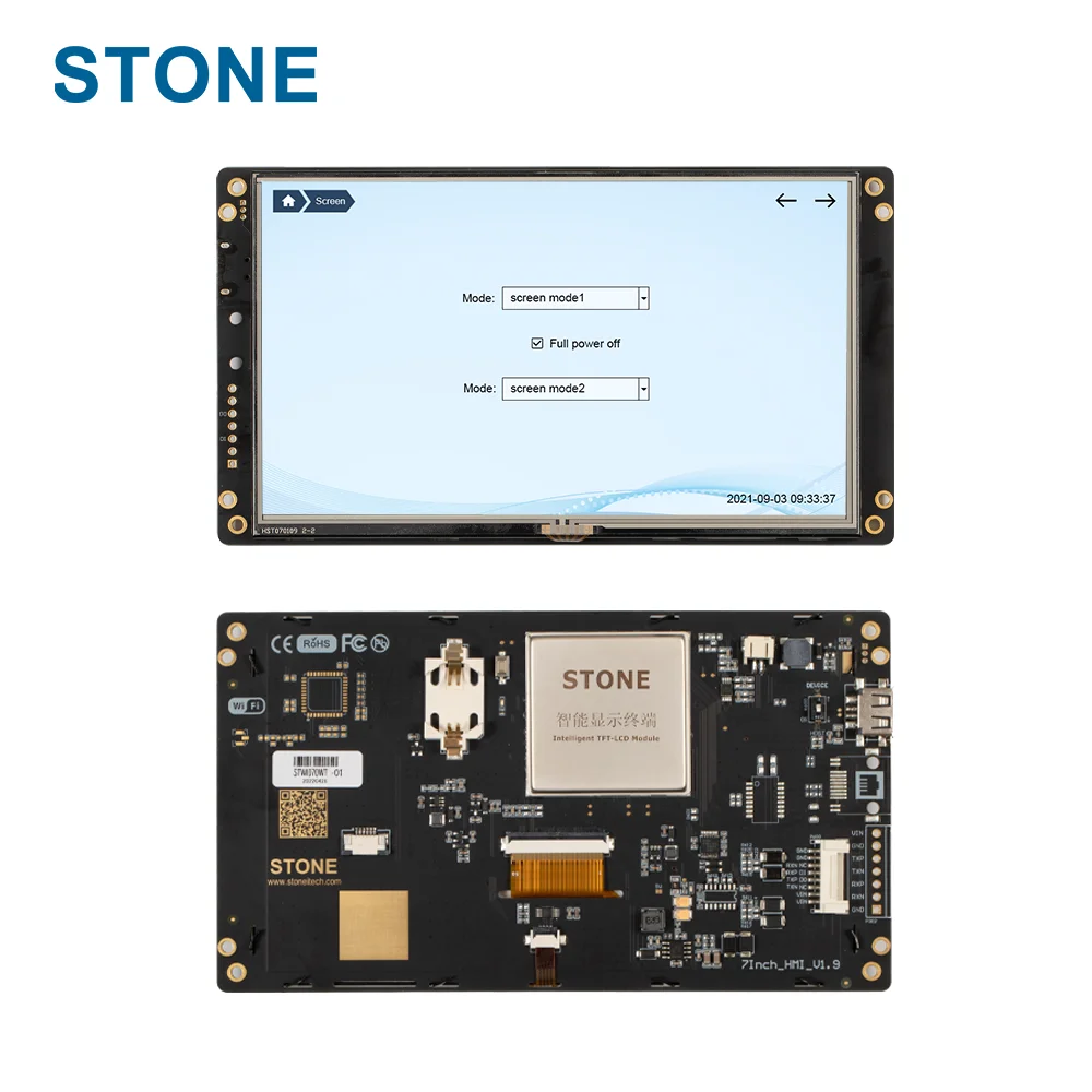 STONE 7 inch hmi touch panel tft lcd display module with GUI design software and high resolution of 800*480