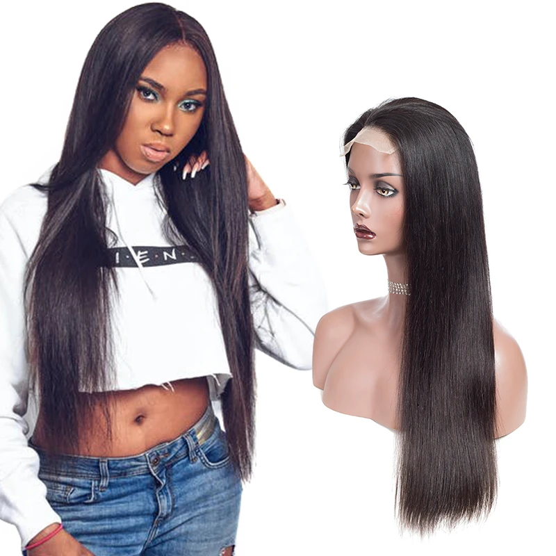 
factory store 4*4 closure 100% virgin 360 straight brazilian hair frontal hd wig full lace front cuticle aligned human hair wigs 