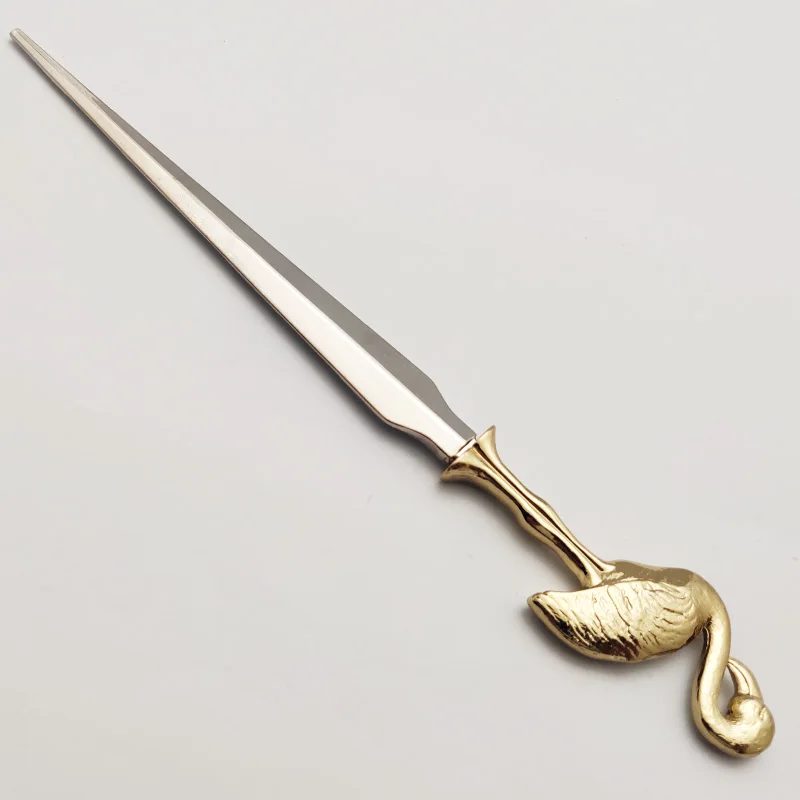 
Novelty gold metal trapical flamingo decorative letter opener 