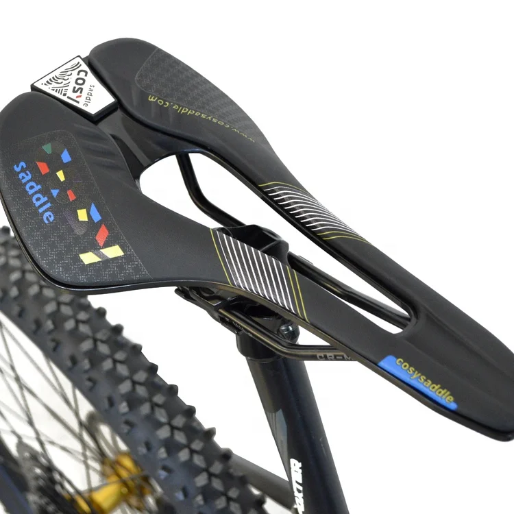 Comfortable black color  mountain bicycle saddle seat custom pattern and logo