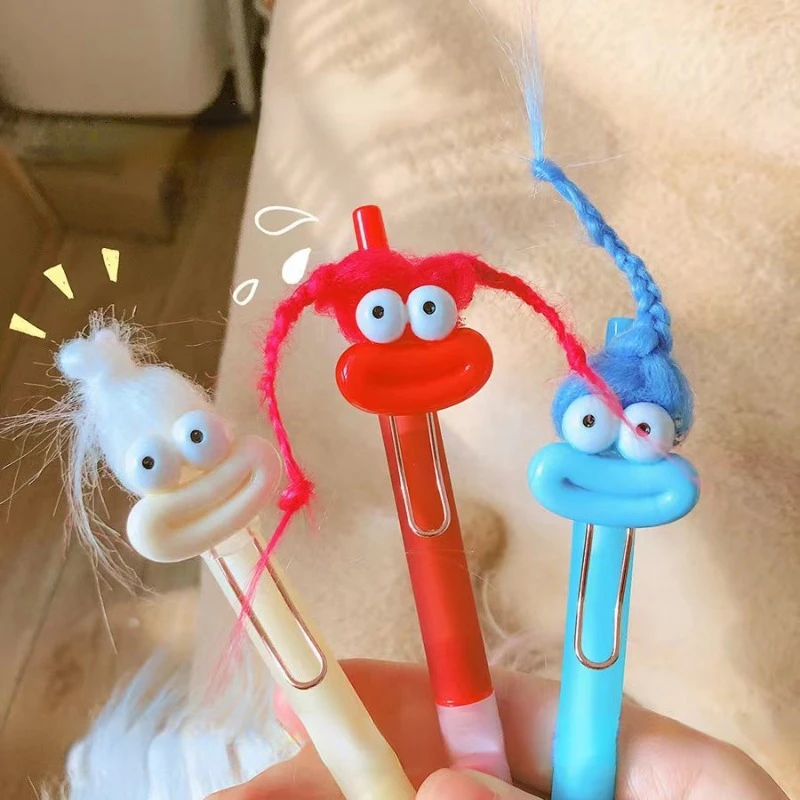 Cartoon Funny Gel Pen Black Gel Pen Kawaii Stationery Gel Pens 0.5mm