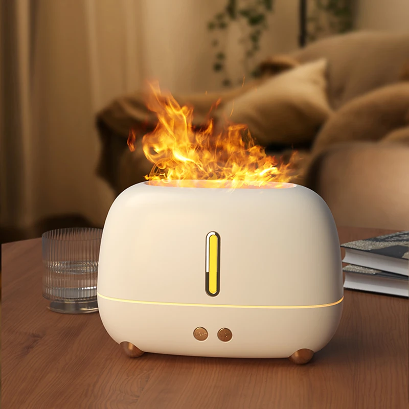 Big capacity 3D simulation flame air humidifier USB 250ml ultrasonic fire lamp essential oil aroma diffuser with flame