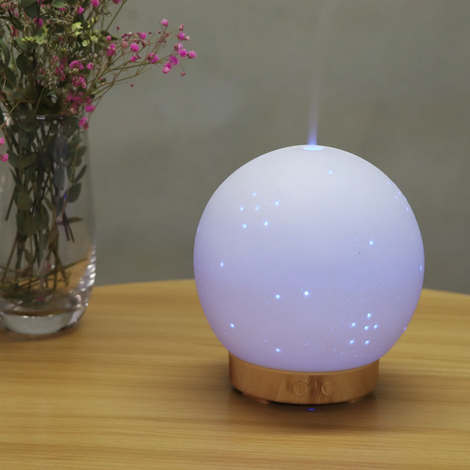 Ceramic Essential Oil Aromatherapy Diffuser Ultrasonic Air Humidifier With  Night Light Cool Mist Maker Humidifier