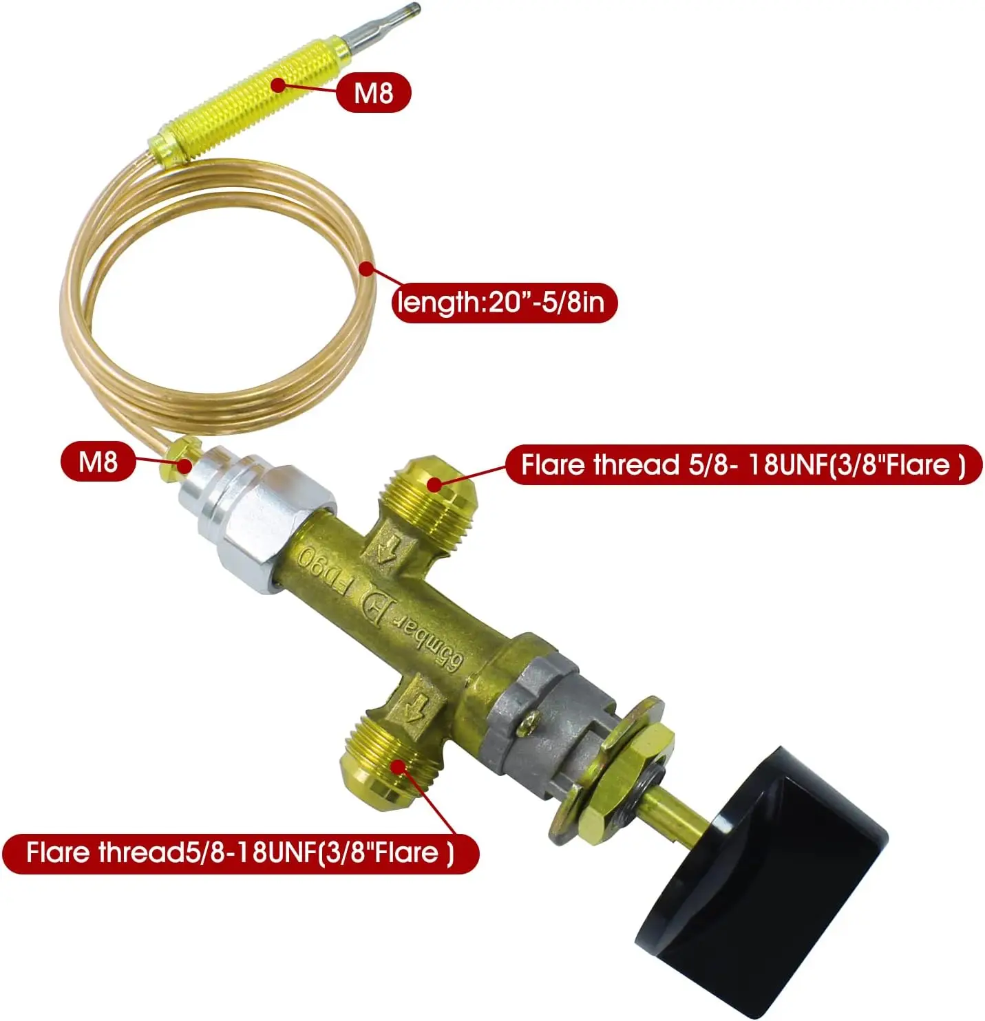 Low Pressure LPG Propane Gas Fireplace Fire Pit Flame Failure Safety Control Valve Kit