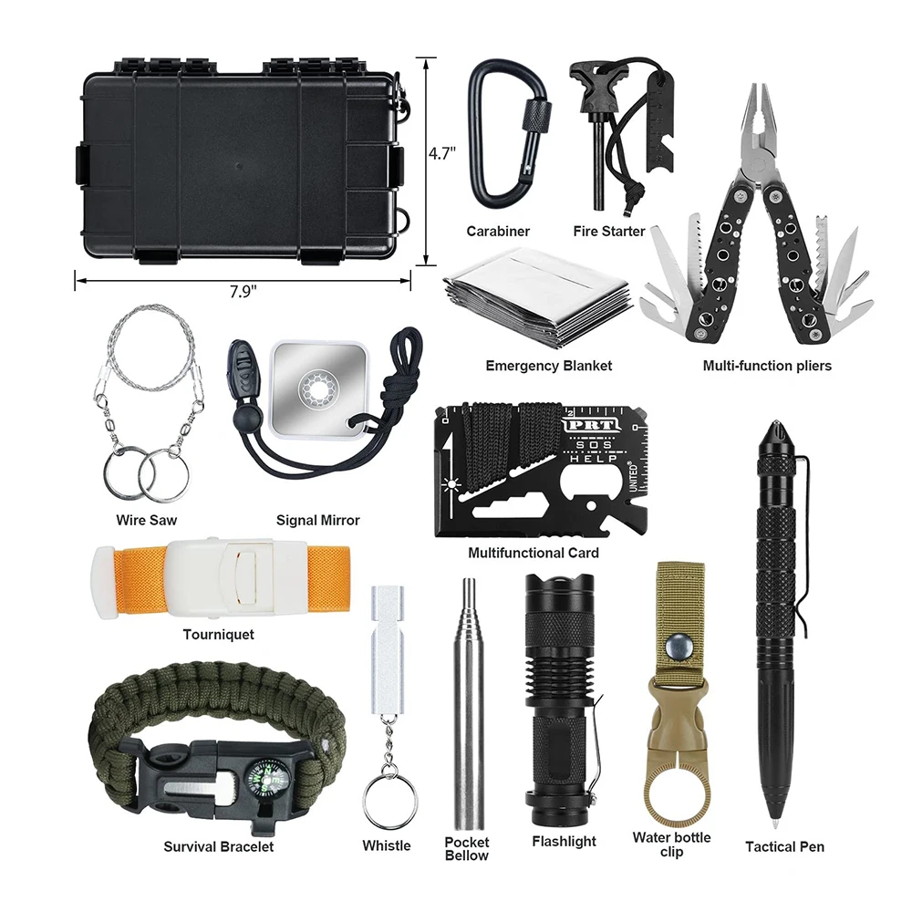 Outdoor Camping Travel Multifunction Wilderness Emergency Survival Kit First Aid Kit