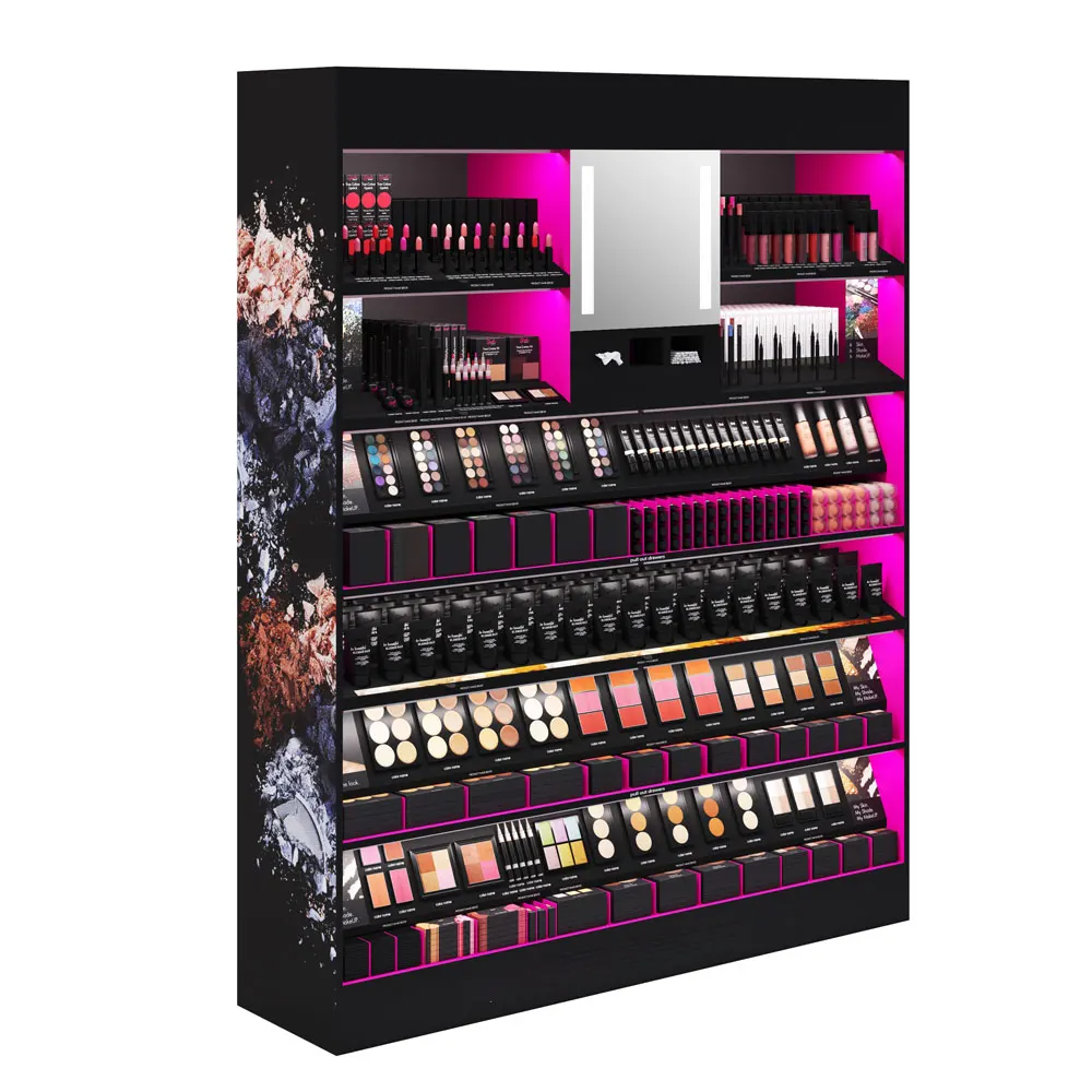 Modern Design Customized Retail Shop Cosmetic Rack Makeup Display Stand for Store