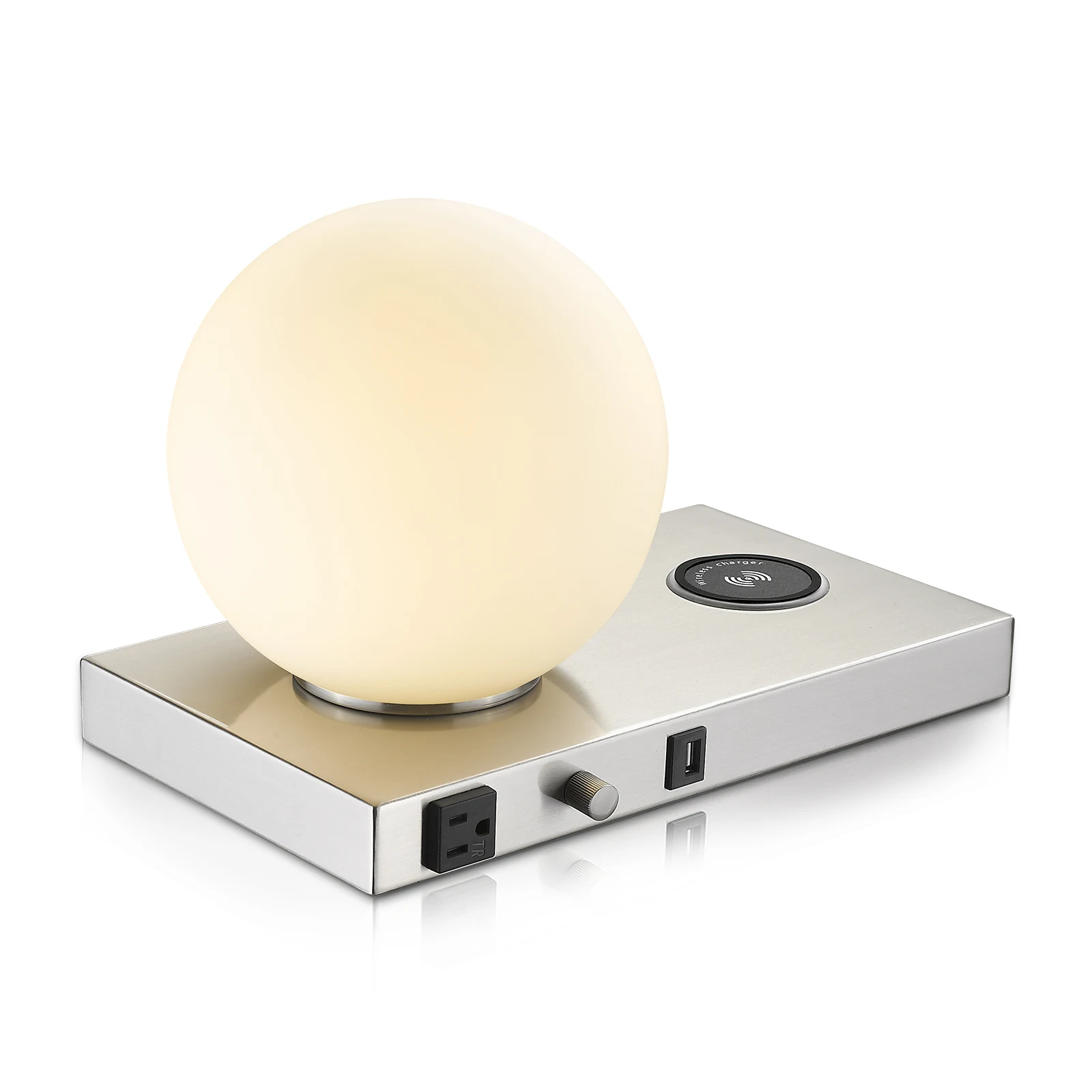 Wireless Charger Globe Table Lamp Dimmable Eye-Caring Reading Desk Light for Home Office Lights Desk Lamp