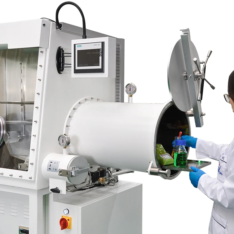 Customized Lithium Battery Research Vacuum Stainless Steel HEPA Gas Purification System Operation water sensitive Glove box