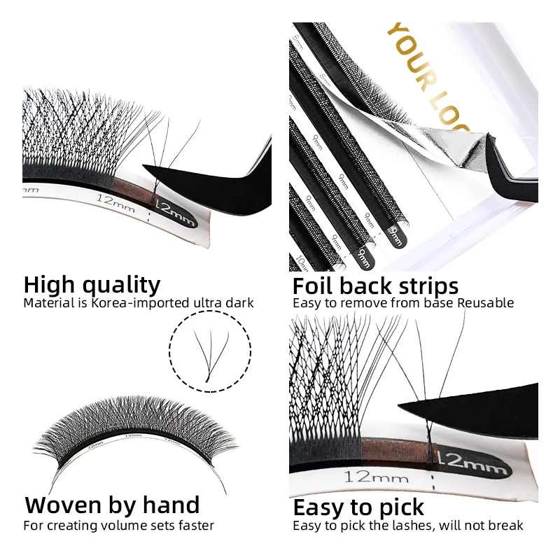 Wholesale Soft Private Label W Lashes Lash Extensions 0.07mm  YY 3D W Lash Extensions Trays