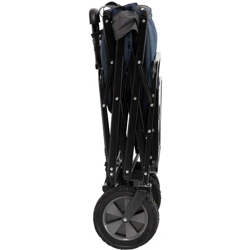 Adjustable Handle Folding Table Drink Holders Carts Collapsible Outdoor Utility Wagon Trolley