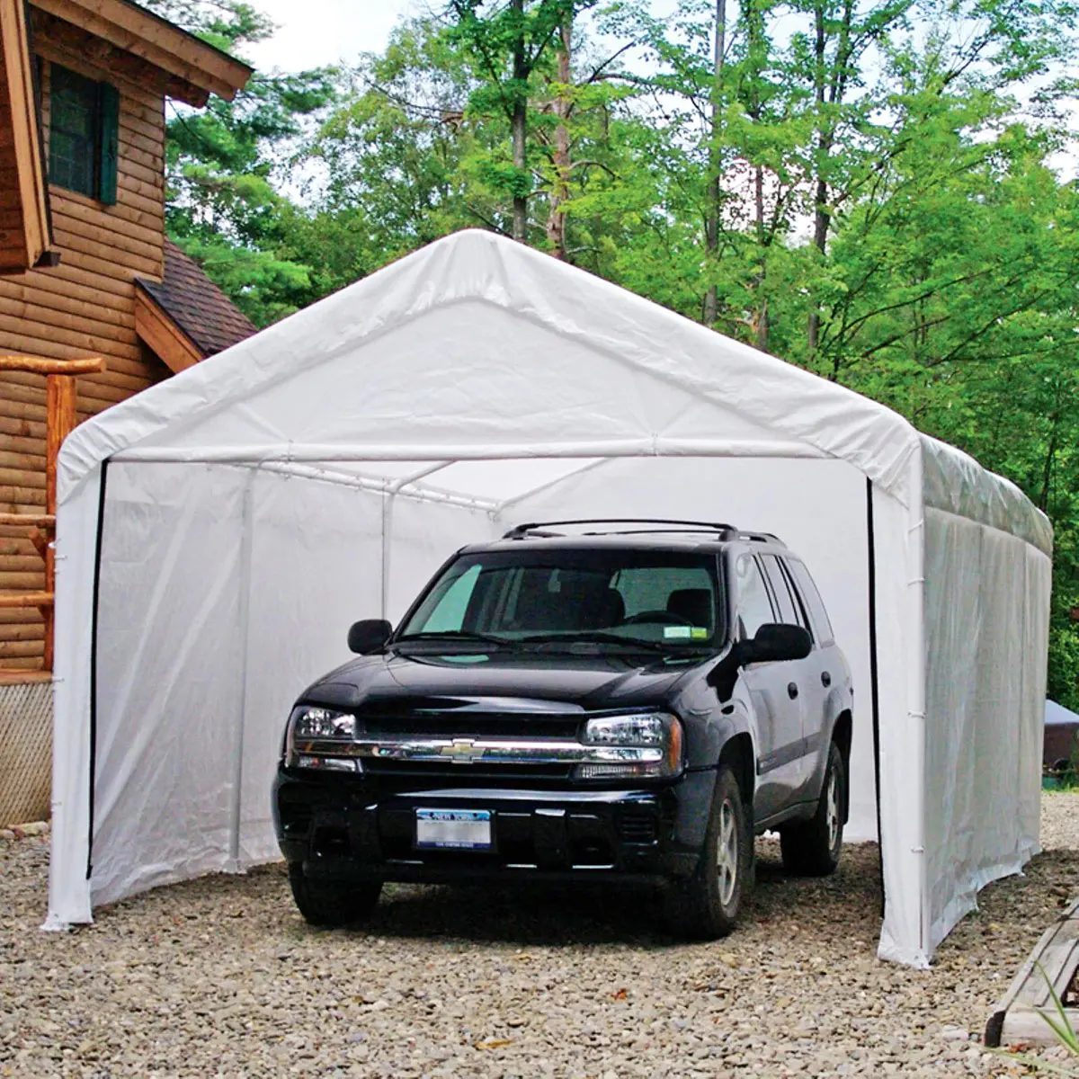 heavy duty uv resistant Carport 12x20 FT Heavy Duty Boat Car Canopy Garage with Removable Sidewalls  Roll-up Ventilated Windows