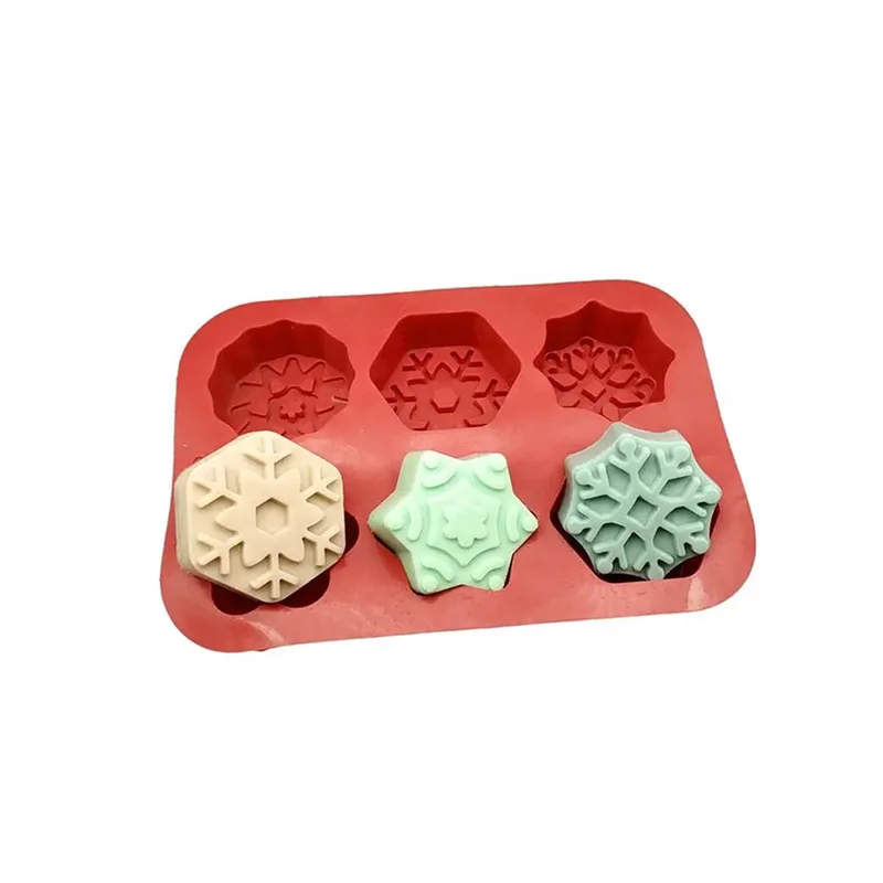HYRI-CKM-304 Christmas Snowflake Silicone Soap Mold for Soap Making Silicone Mold Soap New Stylecake bakery mold