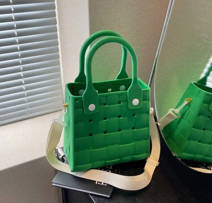 Summer Promotion Woven Jelly Handbagand Purses for Women Shoulder Bag 2024 New Simple Beach Bag Trendy Ladies Crossbody Bag