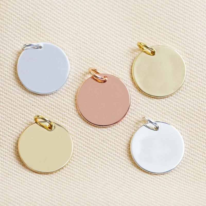 Custom Made Stainless Steel Jewelry Logo Charms Engraved Brand Name Metal Charm for Jewelry Making